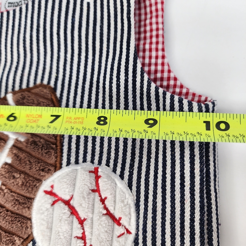 MUD PIE Sports Onesie Striped Romper 0-6 Months - Picture 6 of 11
